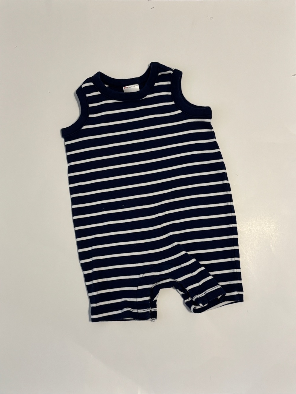 Hanna Andersson Navy and White Striped Sleeveless One-Piece